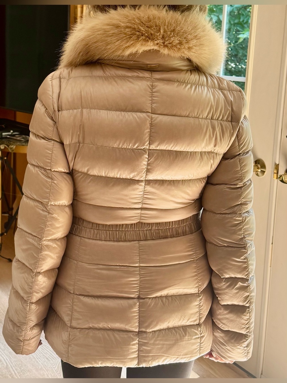 Herno Shimmering Gold Puffer Jacket with detachable Fox Fur Collar - Picture 16 of 16
